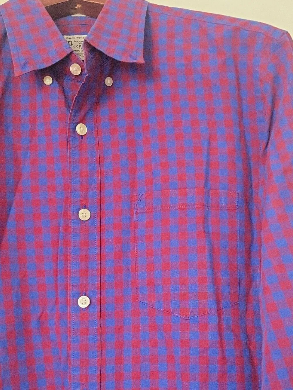 J. Crew Blue and Purple Checked Button-Down Shirt
